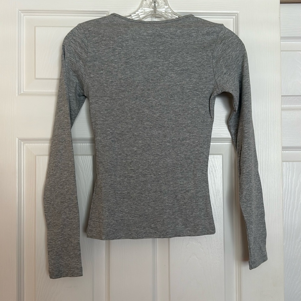 H&M Grey Ribbed Top XS - Picture 4 of 6